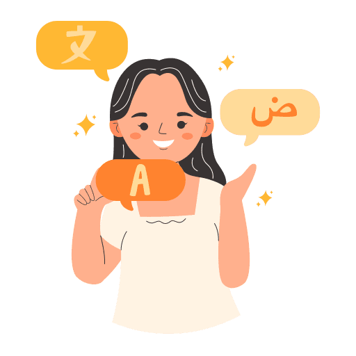 Language learning illustration