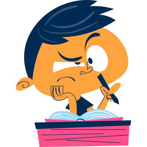 Student studying illustration